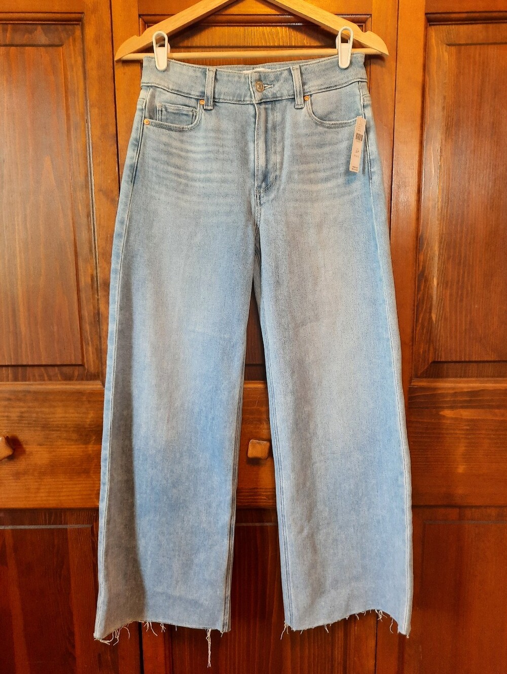 🛍 NWT Paige Anessa Park Avenue Wide Leg Jean High-rise Relaxed Denim Size 26P - Picture 4 of 16